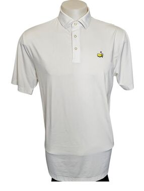 Masters Tech Mens Short Sleeve Polo Shirt Size Medium White Golf Performance